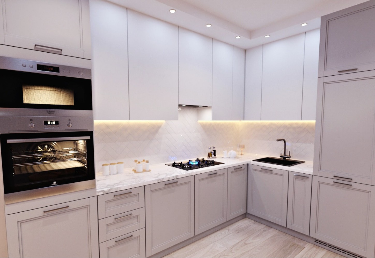 Кухня — Дизайн-проект 1-комнатной квартиры в ЖК Манхеттен , 52 м.кв — студия дизайна Inerior12