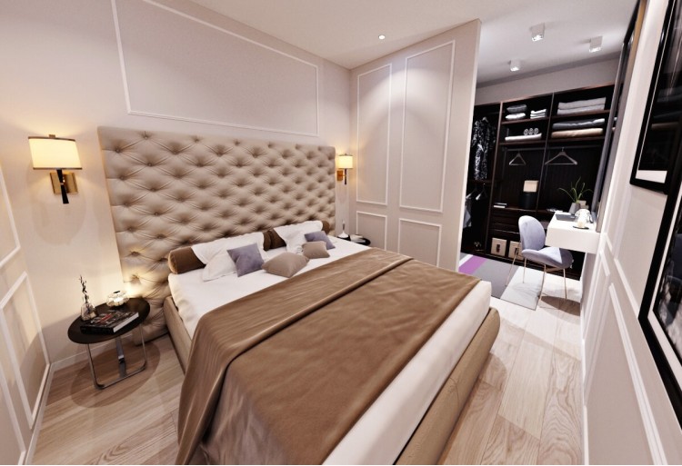 Спальня — Дизайн-проект 1-кімнатної квартири в ЖК Манхеттен, 52 м.кв — студія дизайну Inerior12