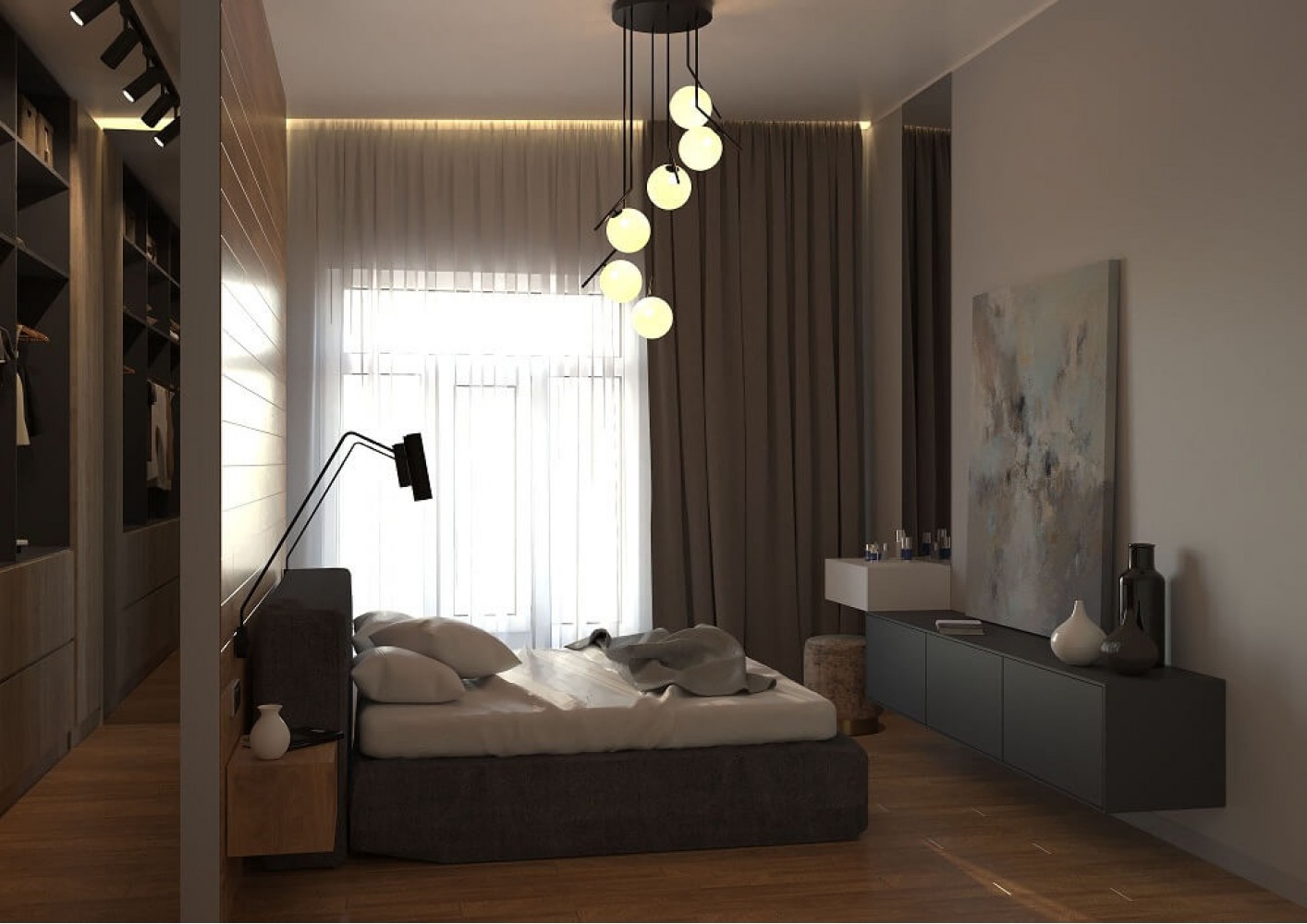 Спальня-2 — Дизайн-проект частного дома в стиле лофт, 200 м. кв — студия дизайна Inerior12