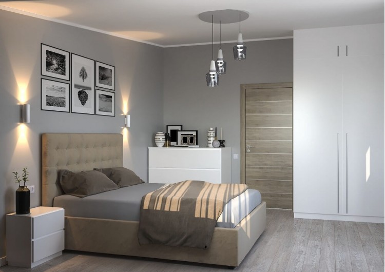 Спальня-1 — Дизайн-проект частного дома в стиле лофт, 200 м. кв — студия дизайна Inerior12
