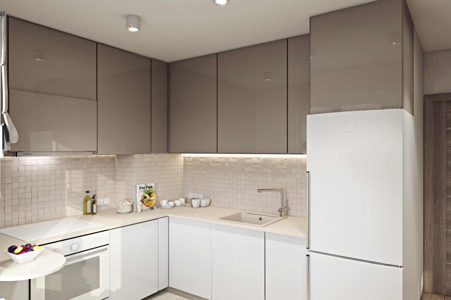 Кухня — Дизайн-проект 2-комнатной квартиры, 44 м.кв — студия дизайна  Interior12 