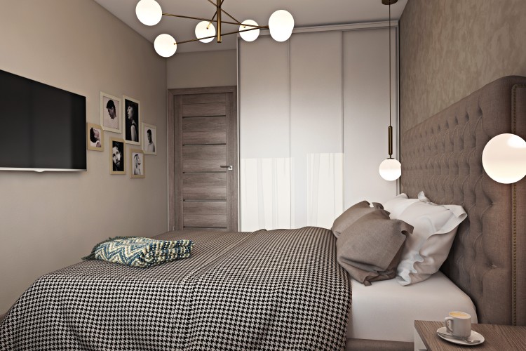 Спальня — Дизайн-проект 2-комнатной квартиры, 44 м.кв — студия дизайна  Interior12 