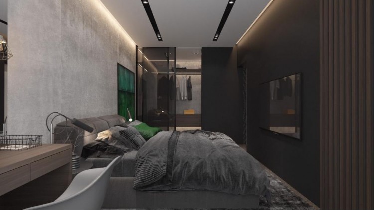 Спальня в дизайн-проекті 2-х кімнатної квартири.