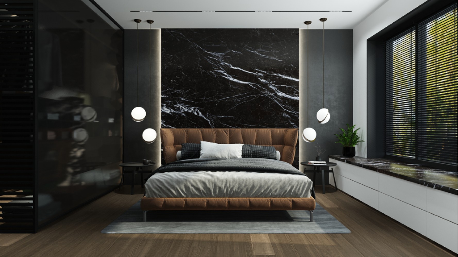 Спальня в дизайн-проекте 4-х комнатной квартиры — в ЖК Busov Hill — Maksim Tsenkov