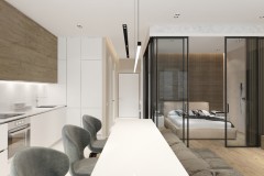 Кухня с гостиной в дизайн-проекте квартиры-студии — Maksim Tsenkov