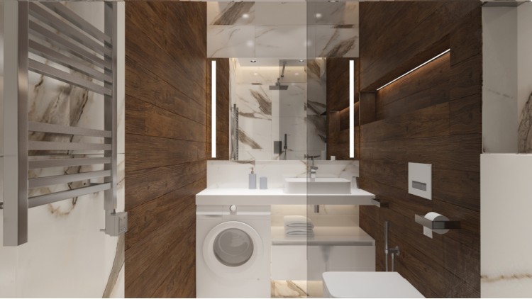 Фото: Ванная – Дизайн-проект квартиры-студии – 365