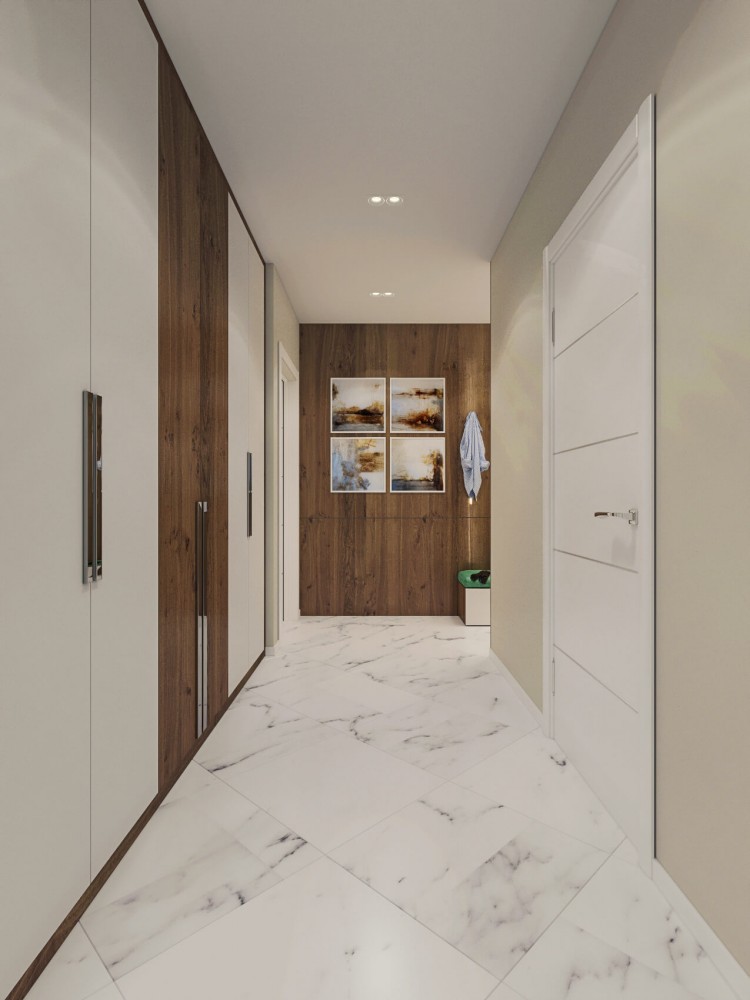 Коридор в дизайн-проекте квартиры ЖК Адамант, 86 м.кв. — NS Interior Design