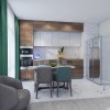 Кухня с гостиной в дизайн-проекте квартиры ЖК Адамант, 86 м.кв. — NS Interior Design