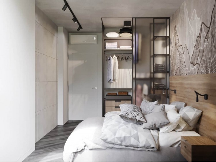 Спальня  в дизайн-проекте квартиры ЖК Файна Таун,45м.кв — NS Interior Design
