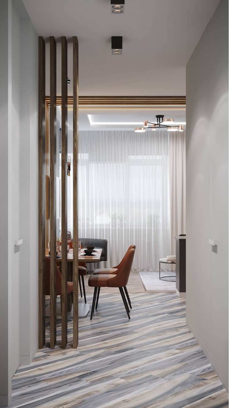 Коридор  в дизайн-проекте квартиры  ЖК River Stone, 55м.кв — студия дизайна NS interior Design