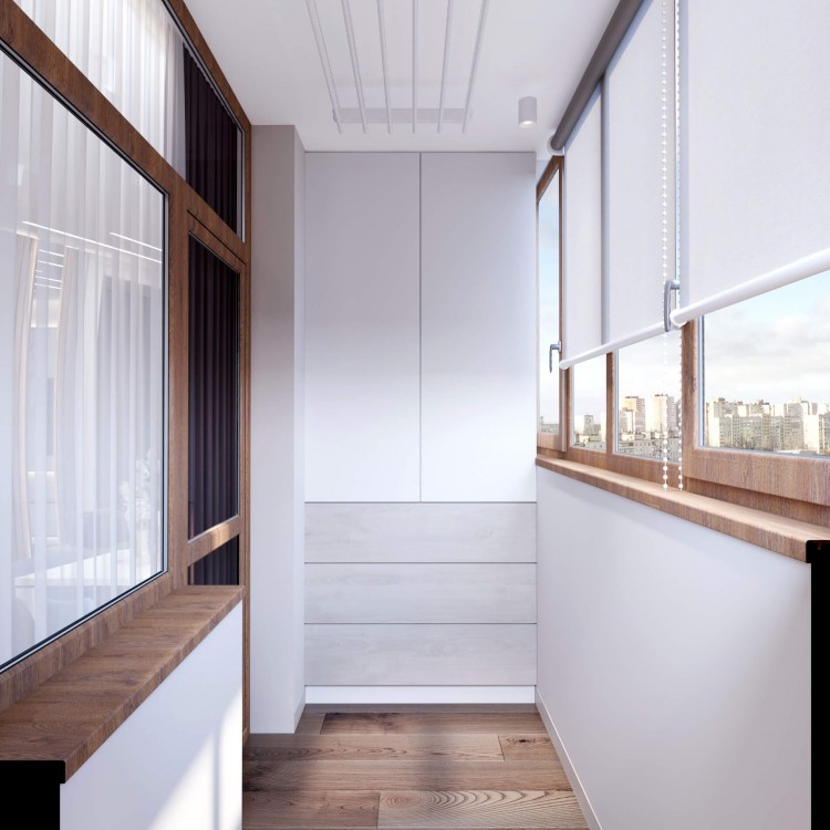 Балкон в дизайн-проекте квартиры  ЖК Варшавский квартал, 95м.кв — студия дизайна NS interior Design