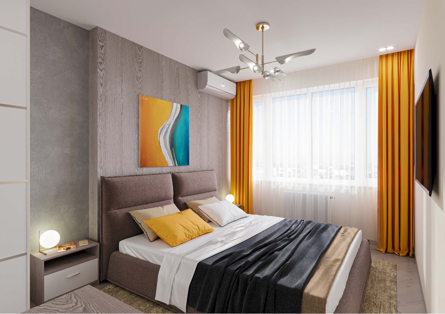 Спальня 2 в дизайн-проекті квартири ЖК Viktori, 86 м. кв. - NS Interior Design