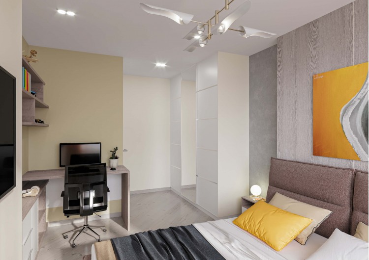 Спальня 2 в дизайн-проекте квартиры  ЖК Viktori, 86 м.кв. — NS Interior Design