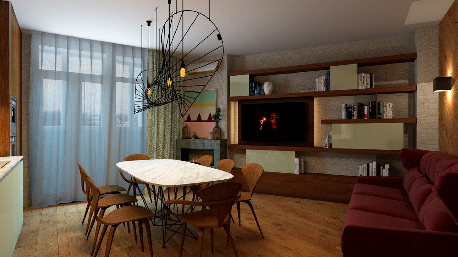 Кухня-гостиная — Дизайн-проект 3-комнатной квартиры, 68 м.кв —  Надежда Власенко