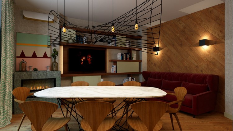 Кухня-вітальня - Дизайн-проект 3-кімнатної квартири, 68 м.кв - Надія Власенко