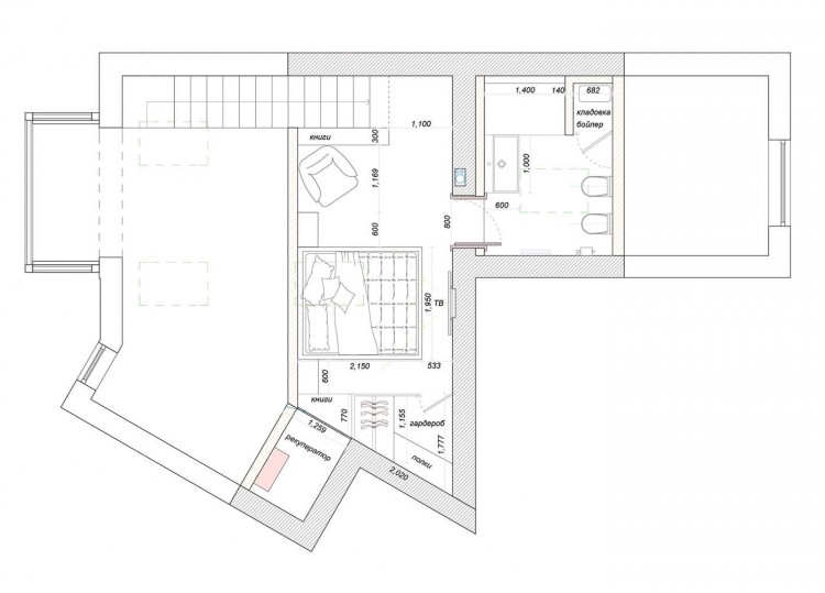План квартири в дизайн-проект 2-х рівневої квартири Котеджне Містечко Grand Villas, 90 м.кв — Надія Власенко