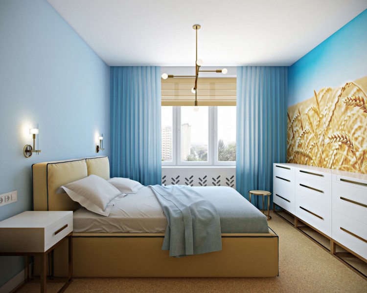 Спальня в дизайн-проект 2-кімнатної квартири ЖК Наш Будинок, 68 м.кв — Надія Власенко