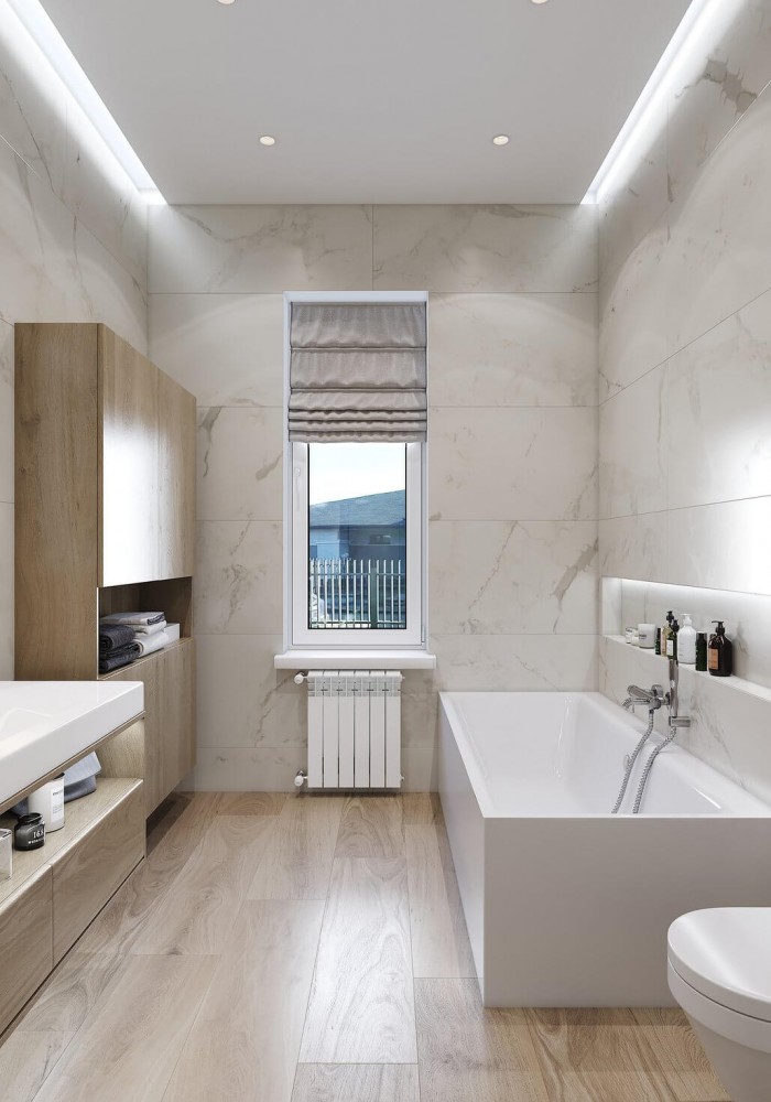 Дизайн ванной комнаты в частном доме (58 фото)