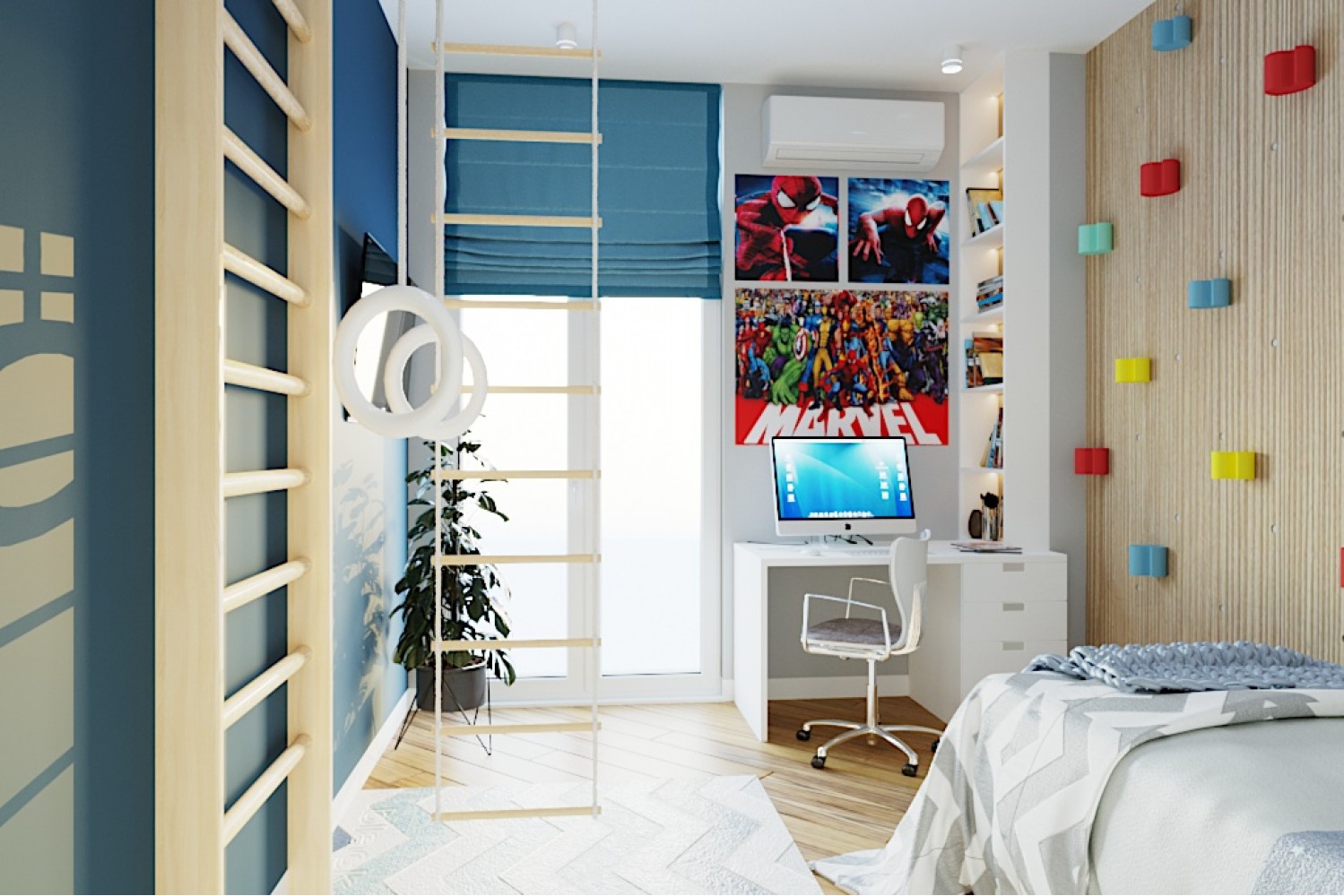 Дитяча-1 - Дизайн-проект 3-кімнатної квартири в Еко-стилі, ЖК Комфорт Таун, 77 м.кв - студія дизайну Redis&Co