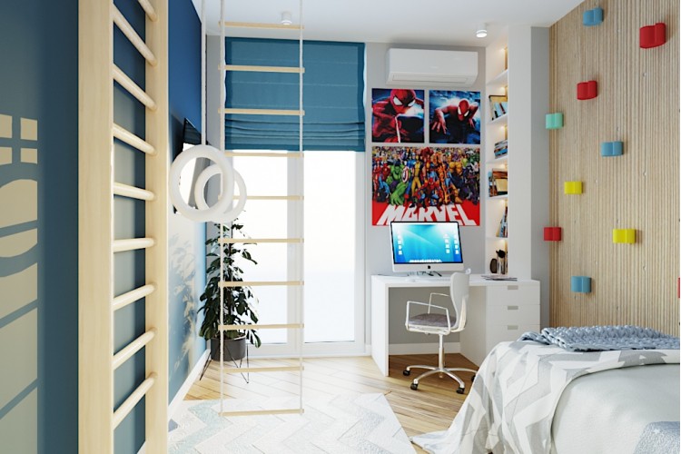 Детская-1 — Дизайн-проект 3-комнатной квартиры в Эко-стиле, ЖК Комфорт Таун, 77 м.кв — студия дизайна Redis&Co