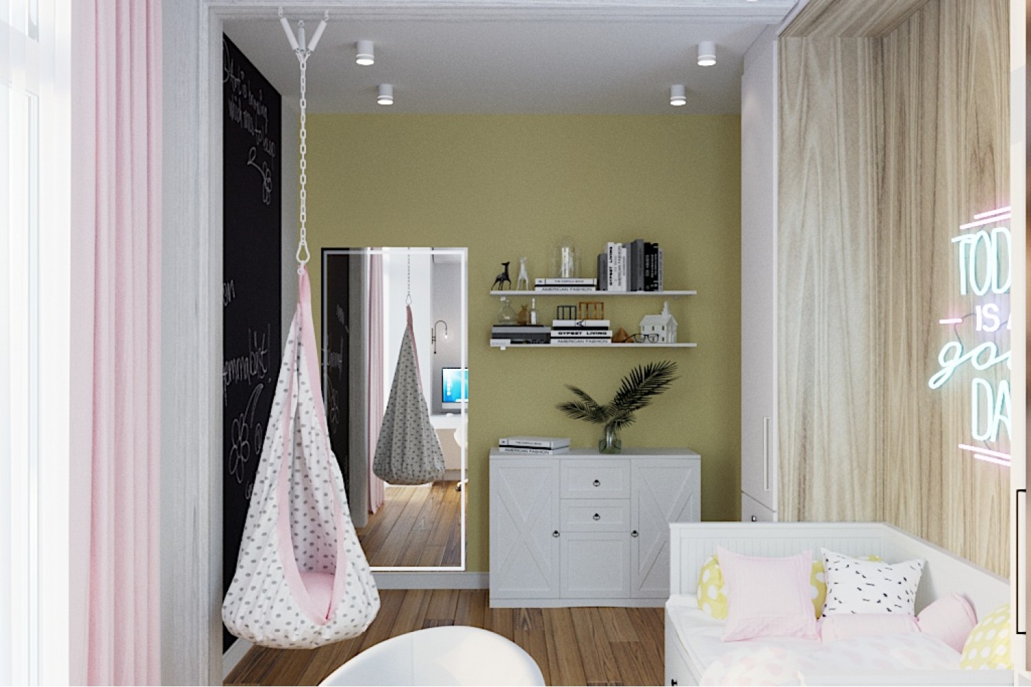 Дитяча-2 - Дизайн-проект 3-кімнатної квартири в Еко-стилі, ЖК Комфорт Таун, 77 м.кв - студія дизайну Redis&Co