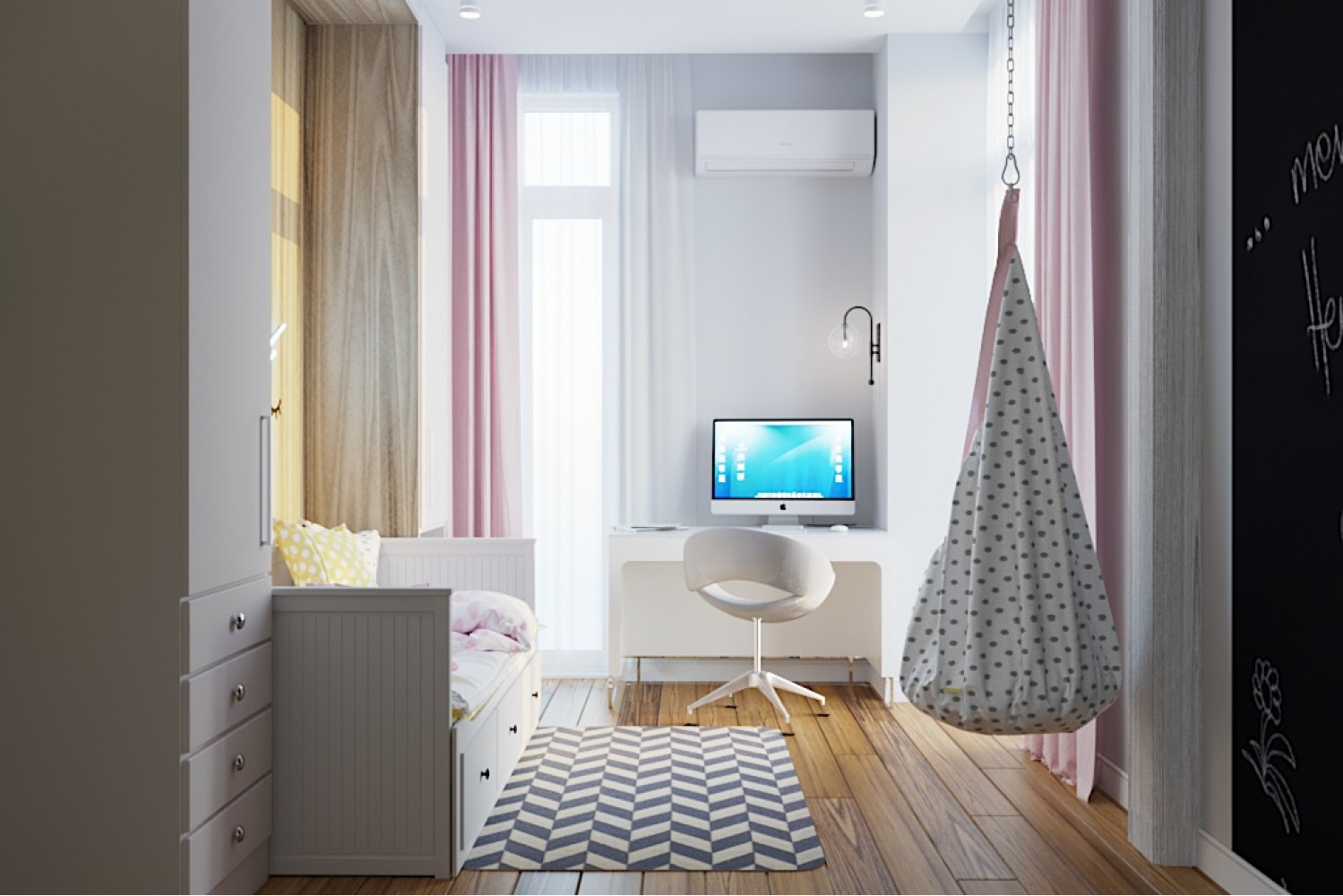 Детская-2 — Дизайн-проект 3-комнатной квартиры в Эко-стиле, ЖК Комфорт Таун, 77 м.кв — студия дизайна Redis&Co