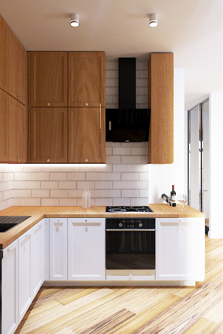 Кухня — Дизайн-проект 3-комнатной квартиры в Эко-стиле, ЖК Комфорт Таун, 77 м.кв — студия дизайна Redis&Co