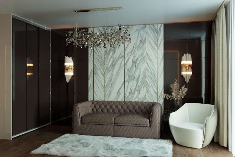 Гостевая комната —  Дизайн 5-комнатной квартиры в стиле Арт-деко с элементами классики,  ЖК Комфорт Таун, 140  м.кв — студия дизайна Redis&Co