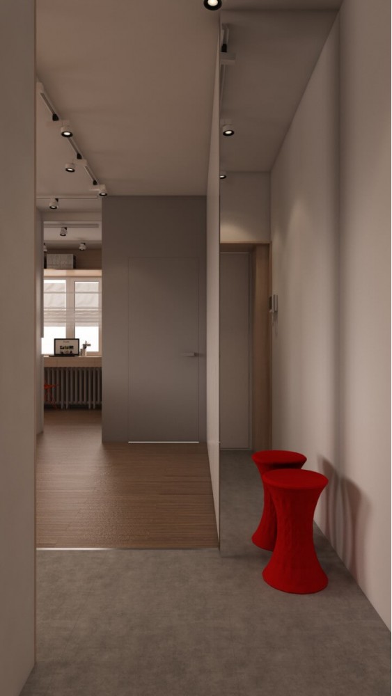 Коридор в дизайн-проекті 1-квартири в ЖК Річмонд, 50 м.кв — студії дизайну Studio 68-32