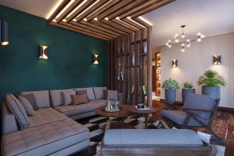 Вітальня - Дизайн-проект 2-кімнатної квартири "Жити в лісі" — Zlata Perevozova