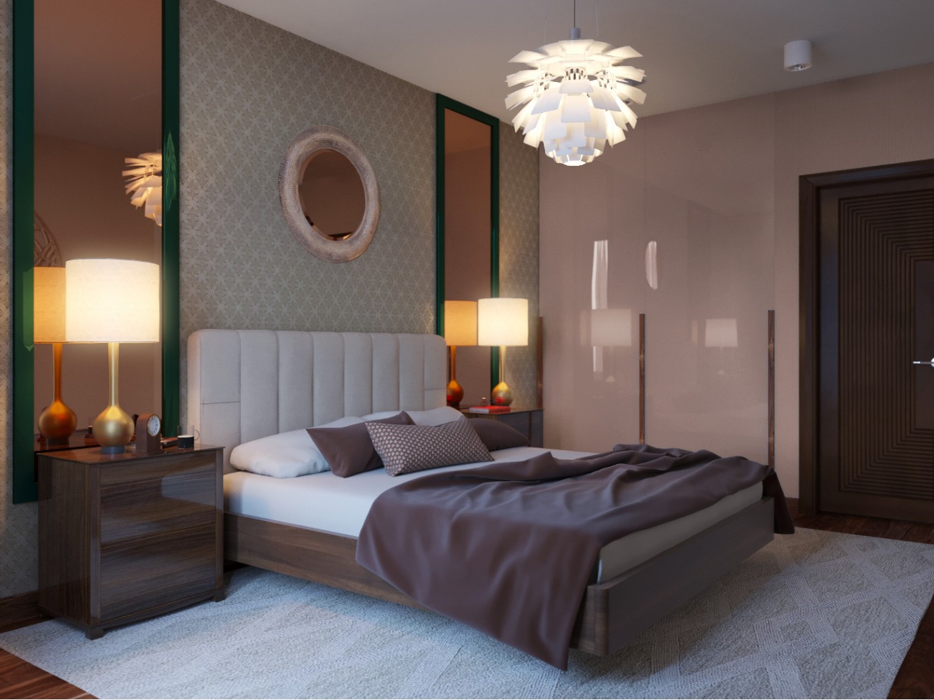 Спальня — Дизайн-проект 2-комнатной квартиры "Жить в лесу" —  Zlata Perevozova