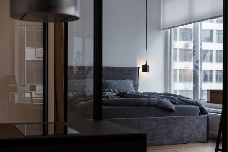 Ліжко в дизайн-проекті квартири-студії 47м.кв. - Svoya