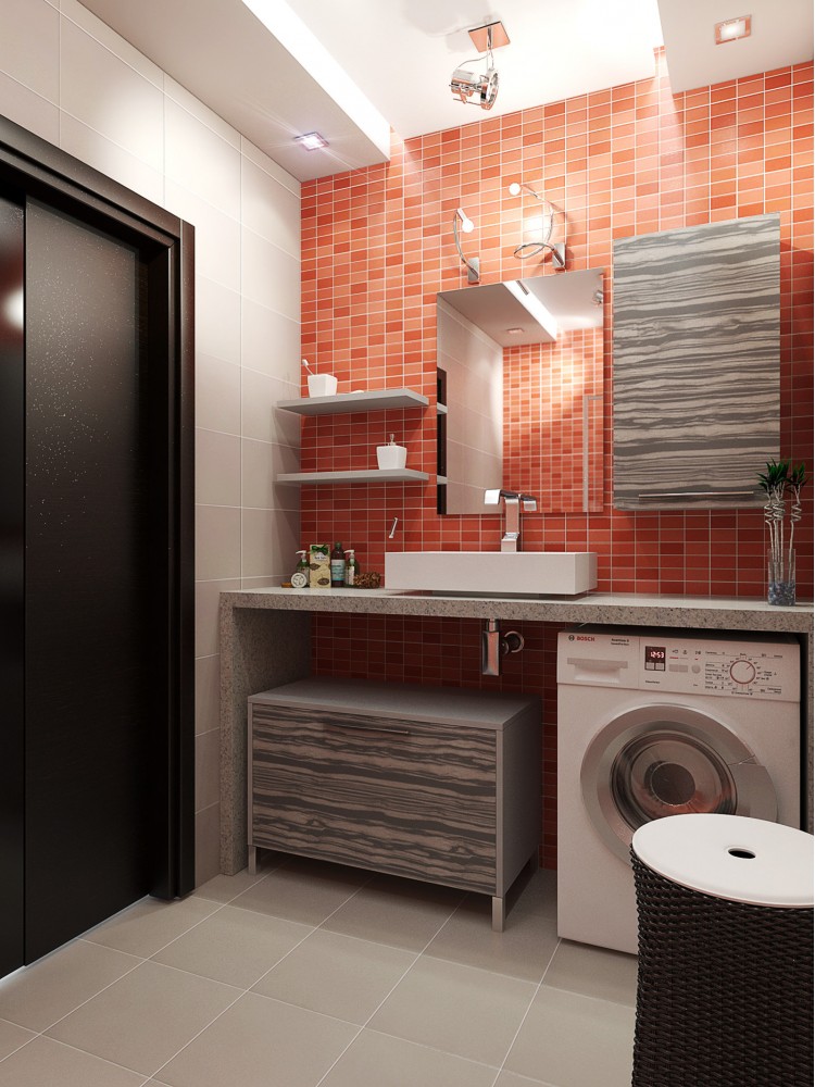 Фото: Ванная комната – Дизайн-проект 2-комнатной квартиры Blue apartment-75м.кв. – 538