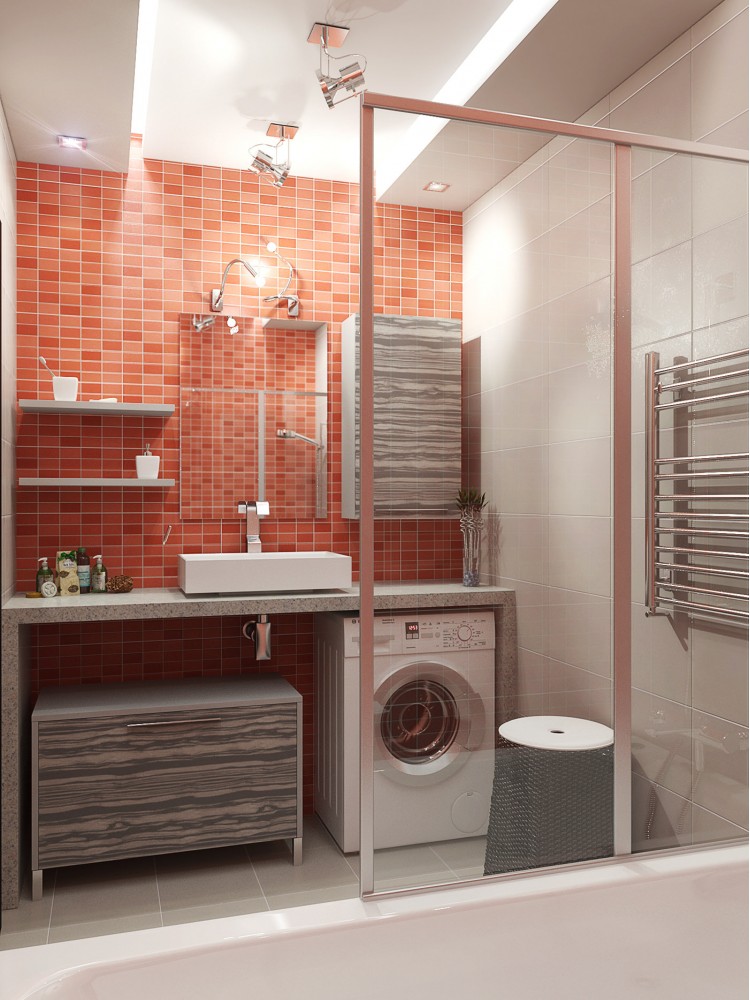 Фото дизайна: Ванная комната – Дизайн-проект 2-комнатной квартиры Blue apartment-75м.кв. – 537