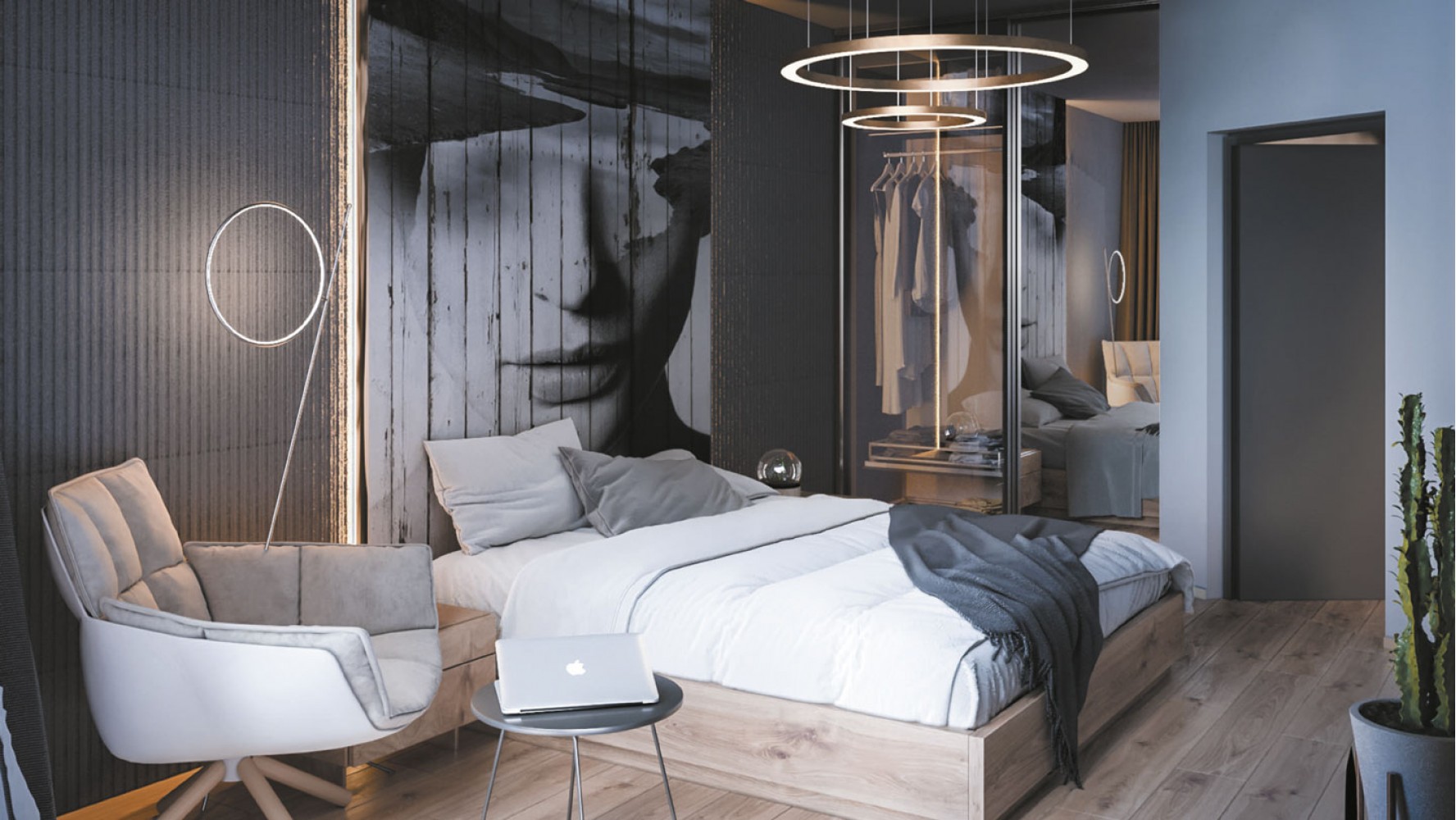 Дизайн спальной комнаты в трехкомнатной квартире 