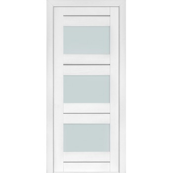 Белая шпонированная дверь Modern 140 ПО (Сатиновое стекло)