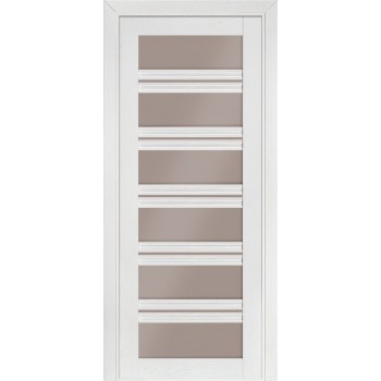 Дверь межкомнатная белая Двери Terminus Fashion Милан ПО (Сатиновое стекло Бронза)