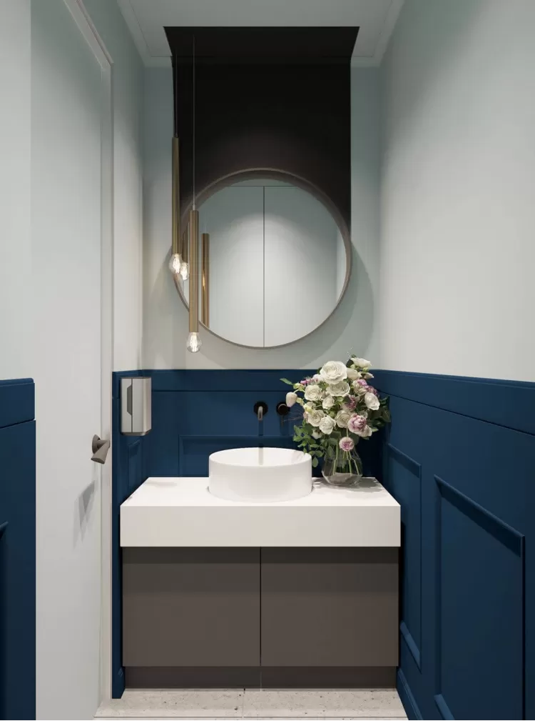 Санузел в дизайн-проекте салона красоты Women's Club, 120 м. кв. — студия дизайна 10:02 Design Burean