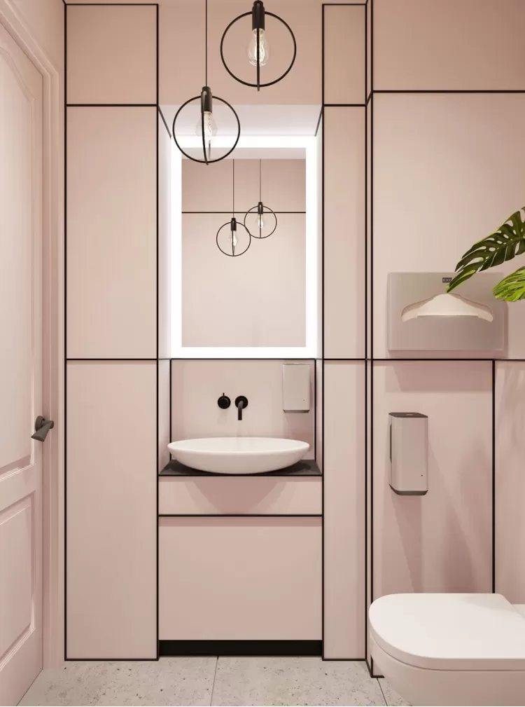 Санузел в дизайн-проекте салона красоты Women's Club, 120 м. кв. — студия дизайна 10:02 Design Burean