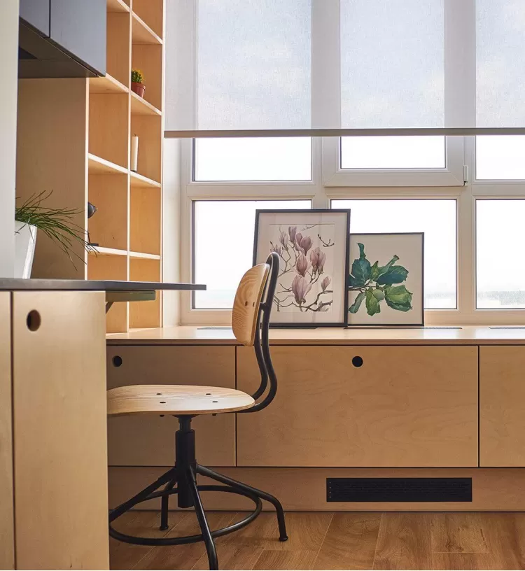 Балкон в дизайн-проекте смарт квартиры в ЖК Львовский Маеток, 38м.кв — Design Burean