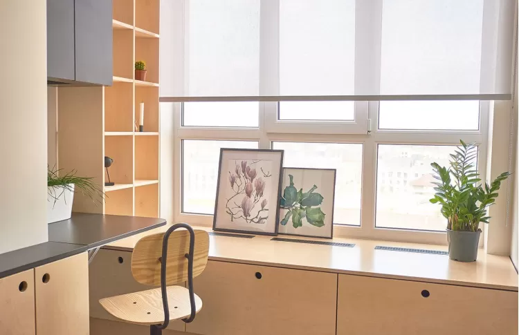 Балкон в дизайн-проекте смарт квартиры в ЖК Львовский Маеток, 38м.кв — Design Burean