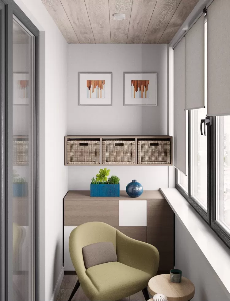 Балкон у дизайн-проекті квартири у ЖК Наш будинок, 95 м.кв.— 10:02 Design Burean