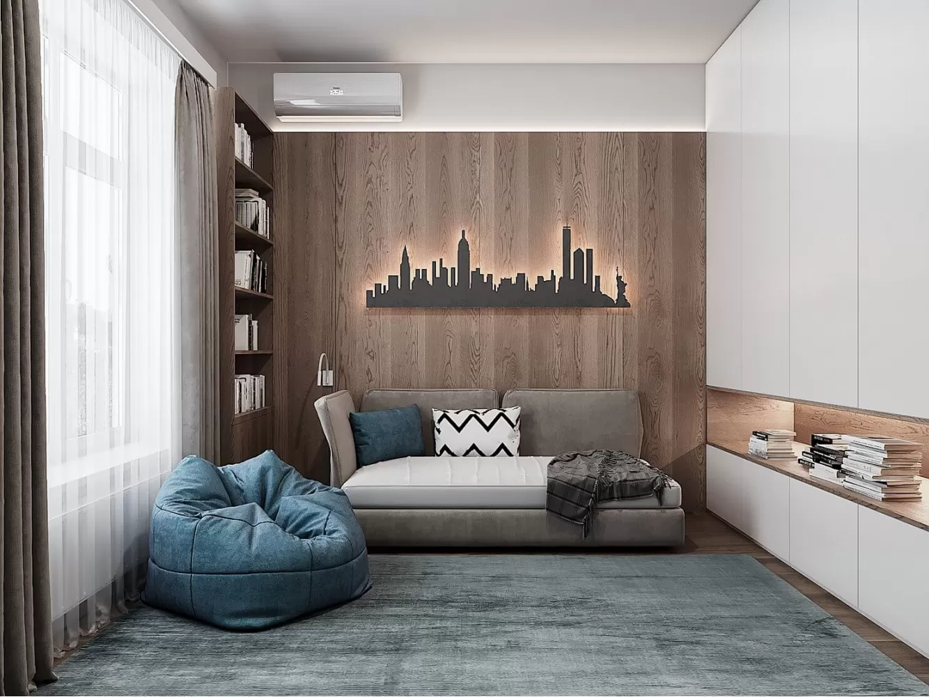 Дизайн підліткової кімнати у приватному будинку