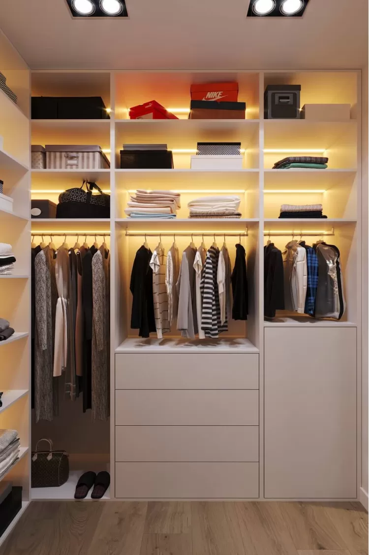 Дизайн вбиральні кімнати в приватному будинку