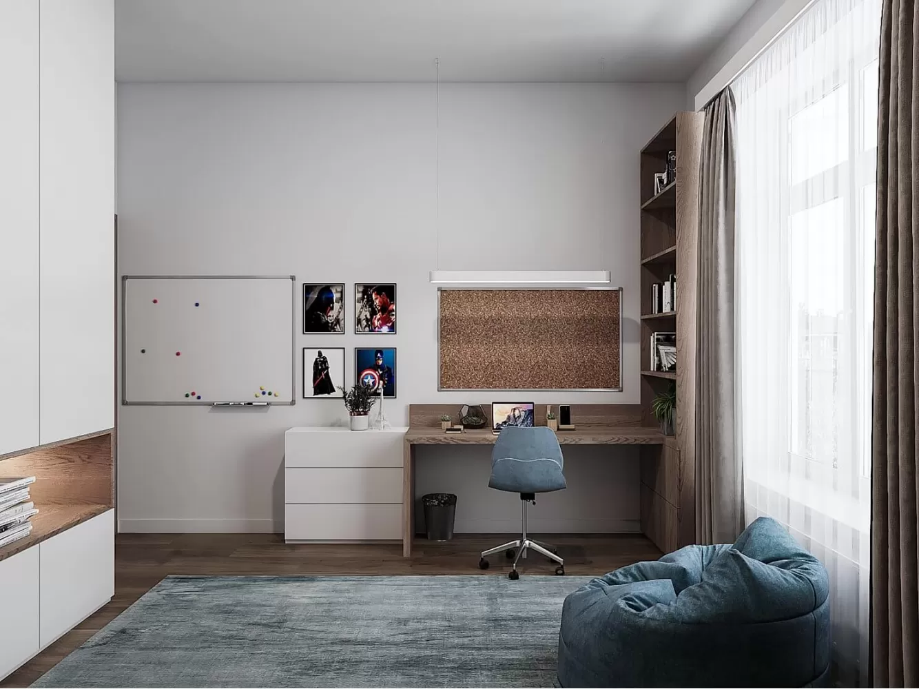 Дизайн підліткової кімнати у приватному будинку