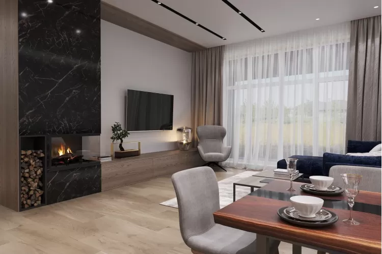 Дизайн гостиной комнаты в частном доме