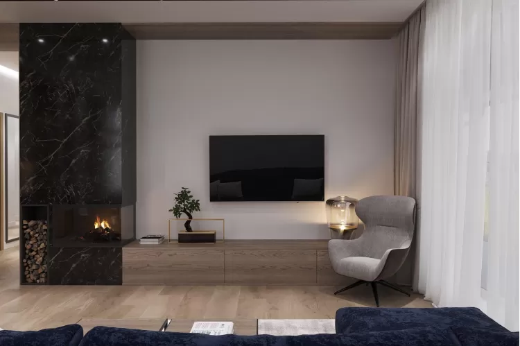 Дизайн гостиной комнаты в частном доме