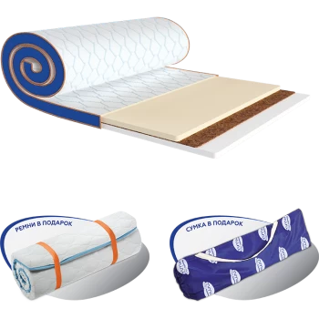 Тонкий матрас Sleep&Fly mini Memo 2 в 1 Kokos (Жаккард)