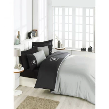 Комплект постельного белья Beverly Hills Polo Club - BHPC 106 White Dark Blue Dark Blue евро