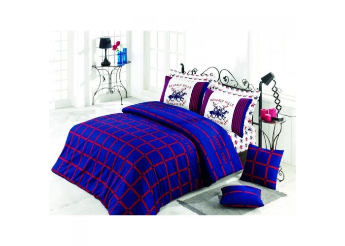  Комплект постельного белья Beverly Hills Polo Club - BHPC 012 Dark Blue полуторный  1 — купить в PORTES.UA